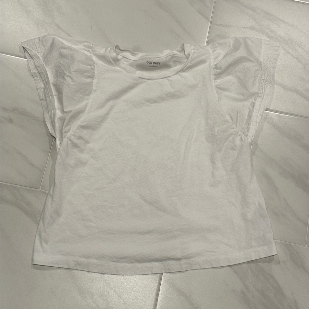 Old Navy White Flutter Sleeve Blouse
